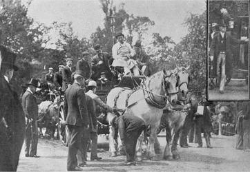Die Kaltblutpferde-Parade, Illustration aus The King, 1. Juni 1901